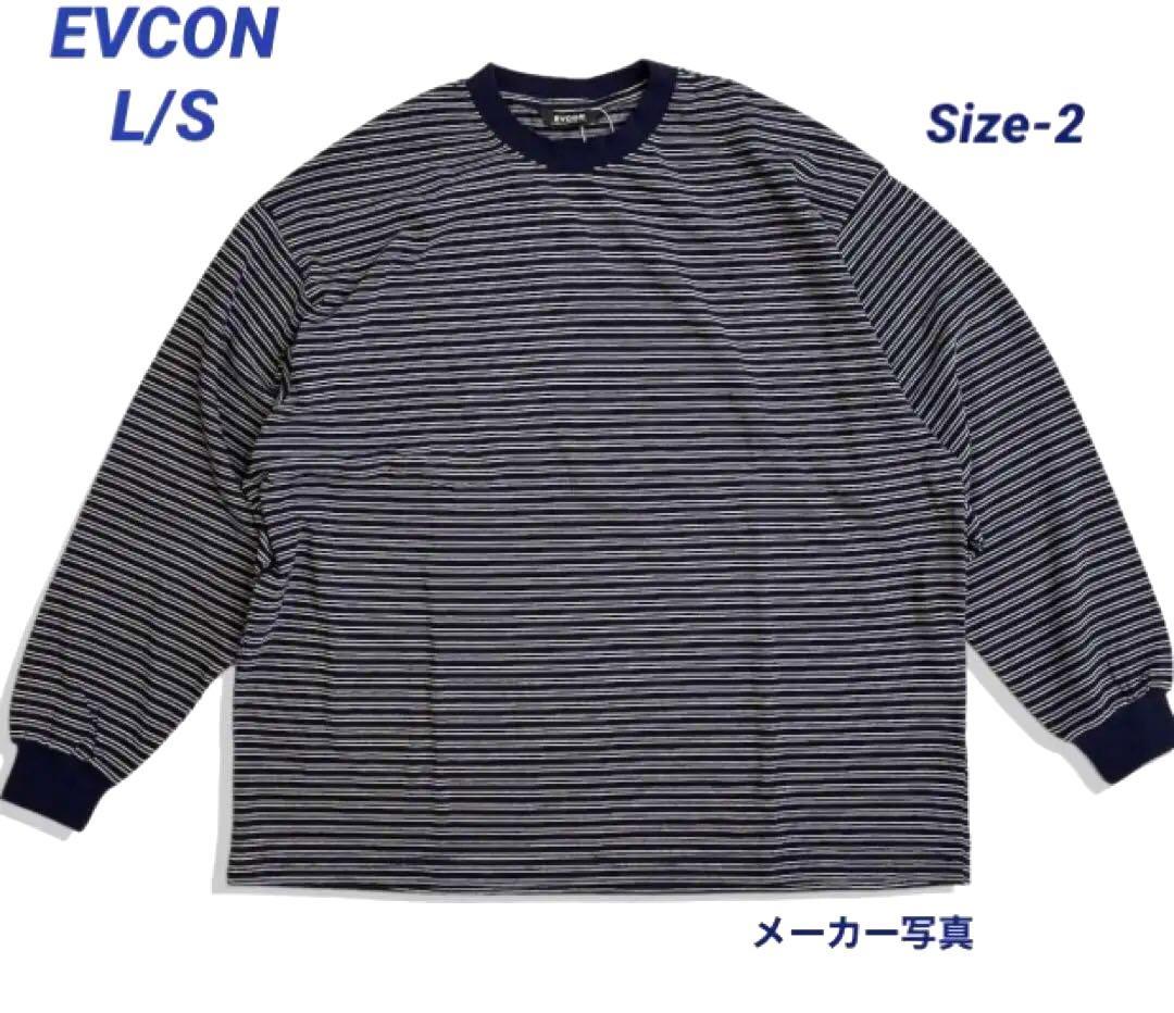 EVCON　Border Wide L/S shirt　ボーダー　サイズ 2 M