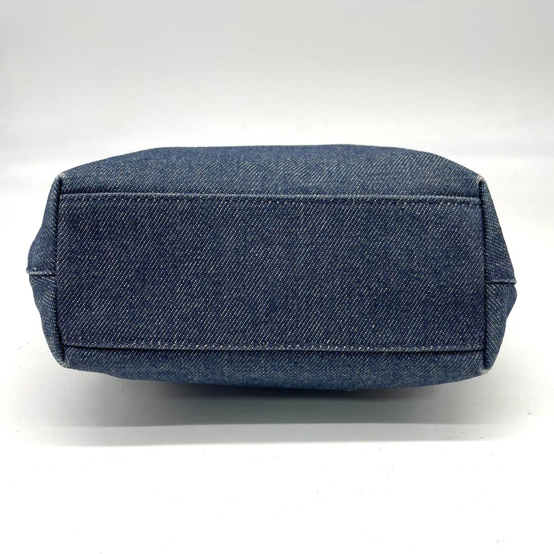 ディオール ショルダーバッグ 斜め掛け ロゴプレート デニム レザー インディゴ