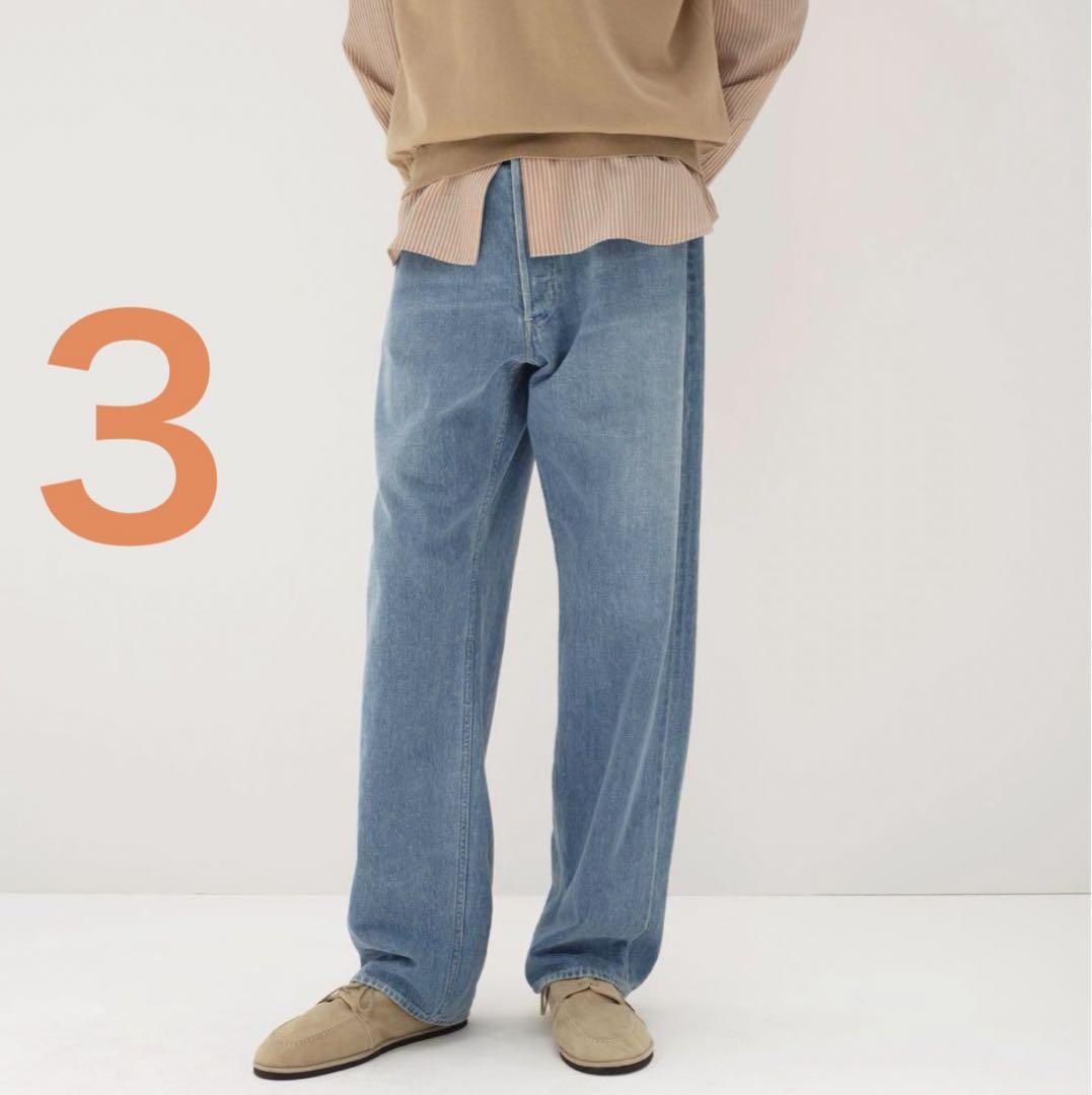 SELVEDGE FADED LIGHT DENIM WIDE PANTS