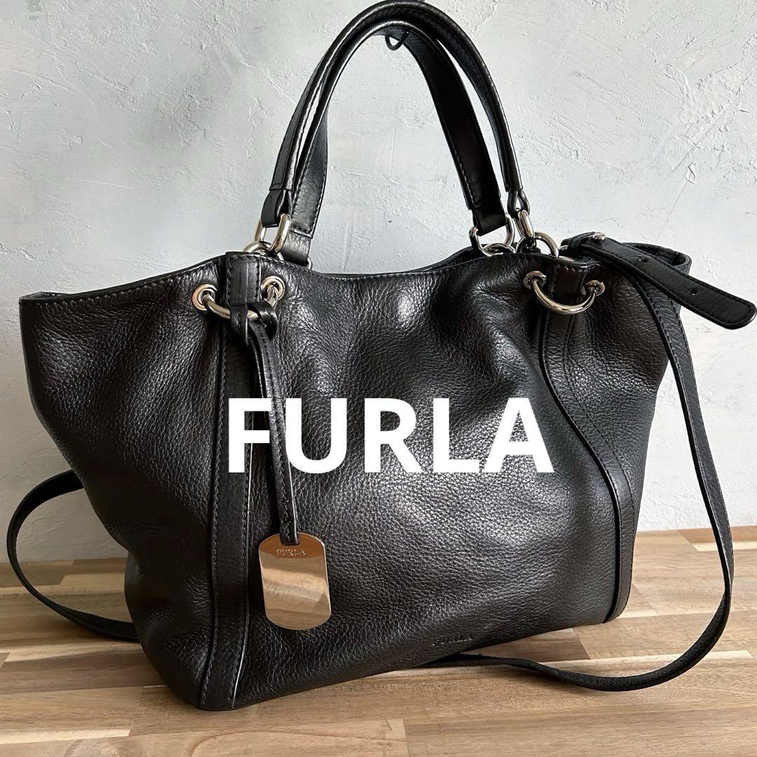 FURLA フルラ　オールレザーショルダーバッグ　2wayショルダーバッグ FURLA 】フルラ 斜めがけ レザーショルダーバッグ 2way ブラック