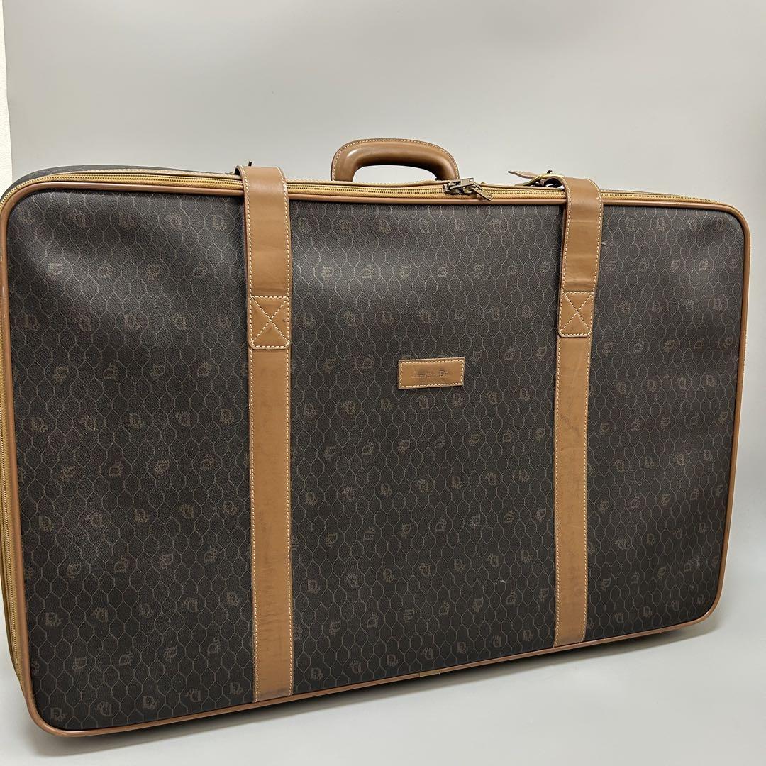 Dior クリスチャンディオール ハニカム柄 PVCxレザー4輪キャリーケース