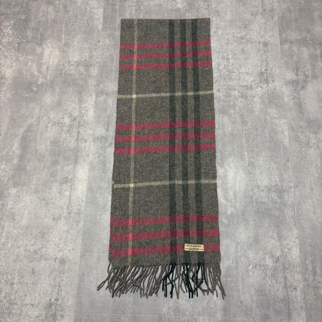 【状態良好】　BURBERRY バーバリー　ウール　マフラー　スカーフ　ピンク