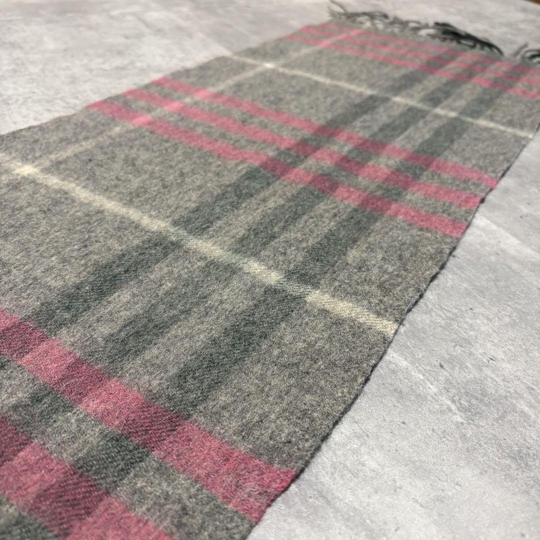 【状態良好】　BURBERRY バーバリー　ウール　マフラー　スカーフ　ピンク