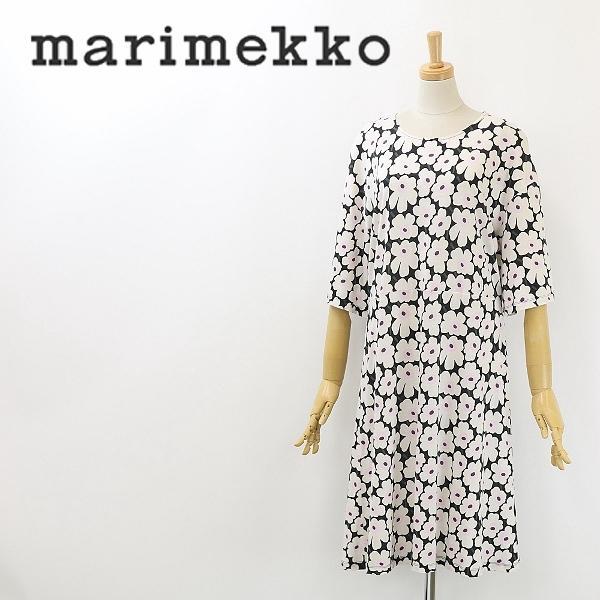 B6285■マリメッコ ウニッコ柄 カットソー ワンピース M