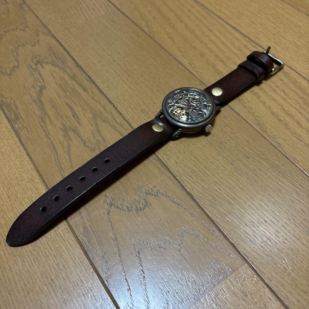 Rebic 真鍮 本革 腕時計 手巻き