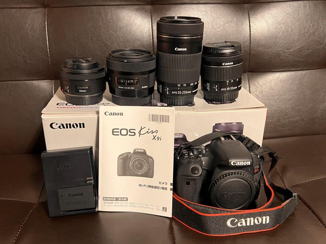 緊急大幅値下‼️神レンズ付✨Canon EOS Kiss X9i⭐️レンズ4本付