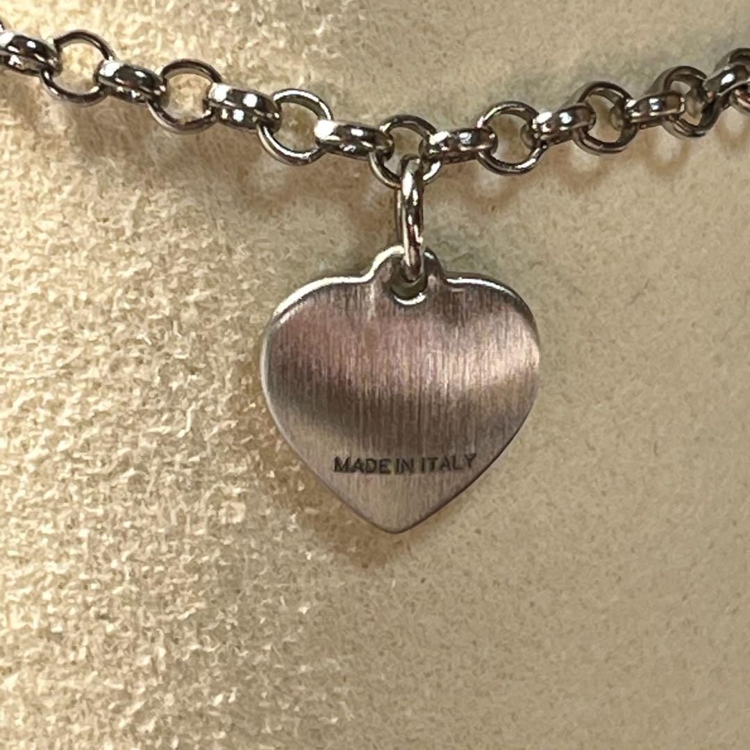 美品　CELINE シルバーブレスレット ハート　マカダム　モチーフ　箱付き