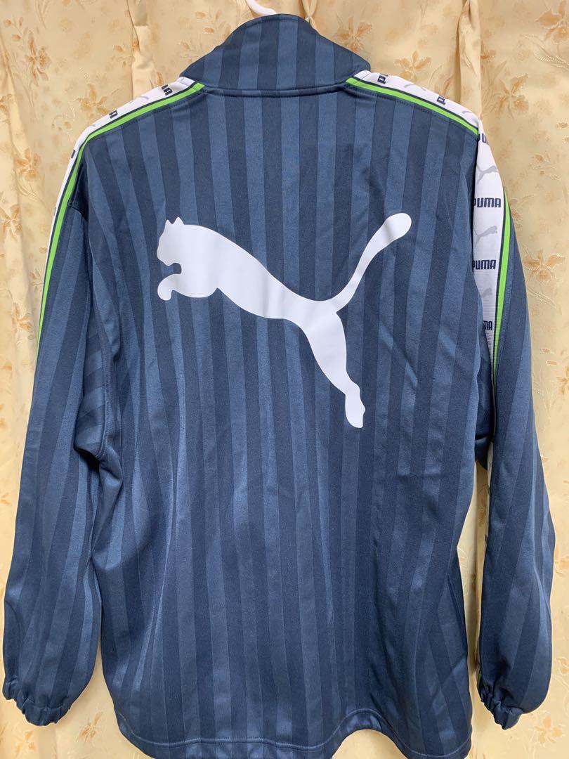 【希少・美品】Puma ネイビー ぐりーんストライプ ジャージ　上