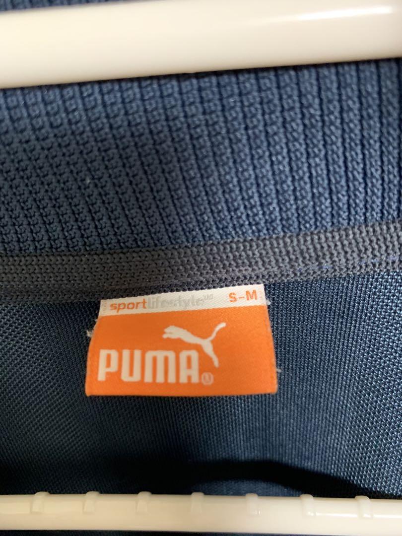 【希少・美品】Puma ネイビー ぐりーんストライプ ジャージ　上
