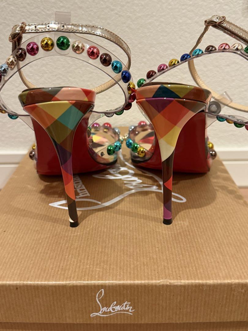 Christian Louboutin カラフルビーズハイヒールサンダル