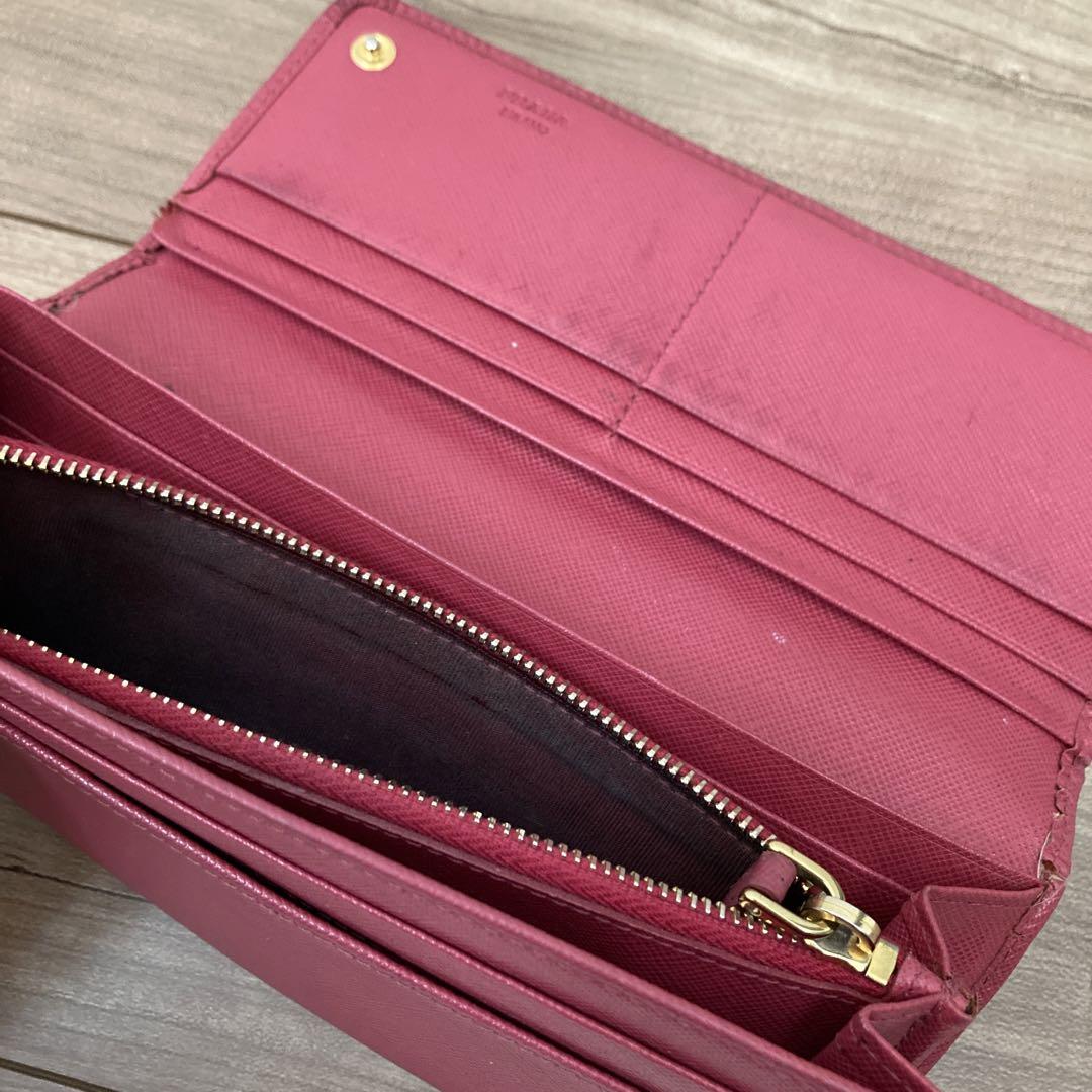 PRADA 長財布 ピンク リボン付き