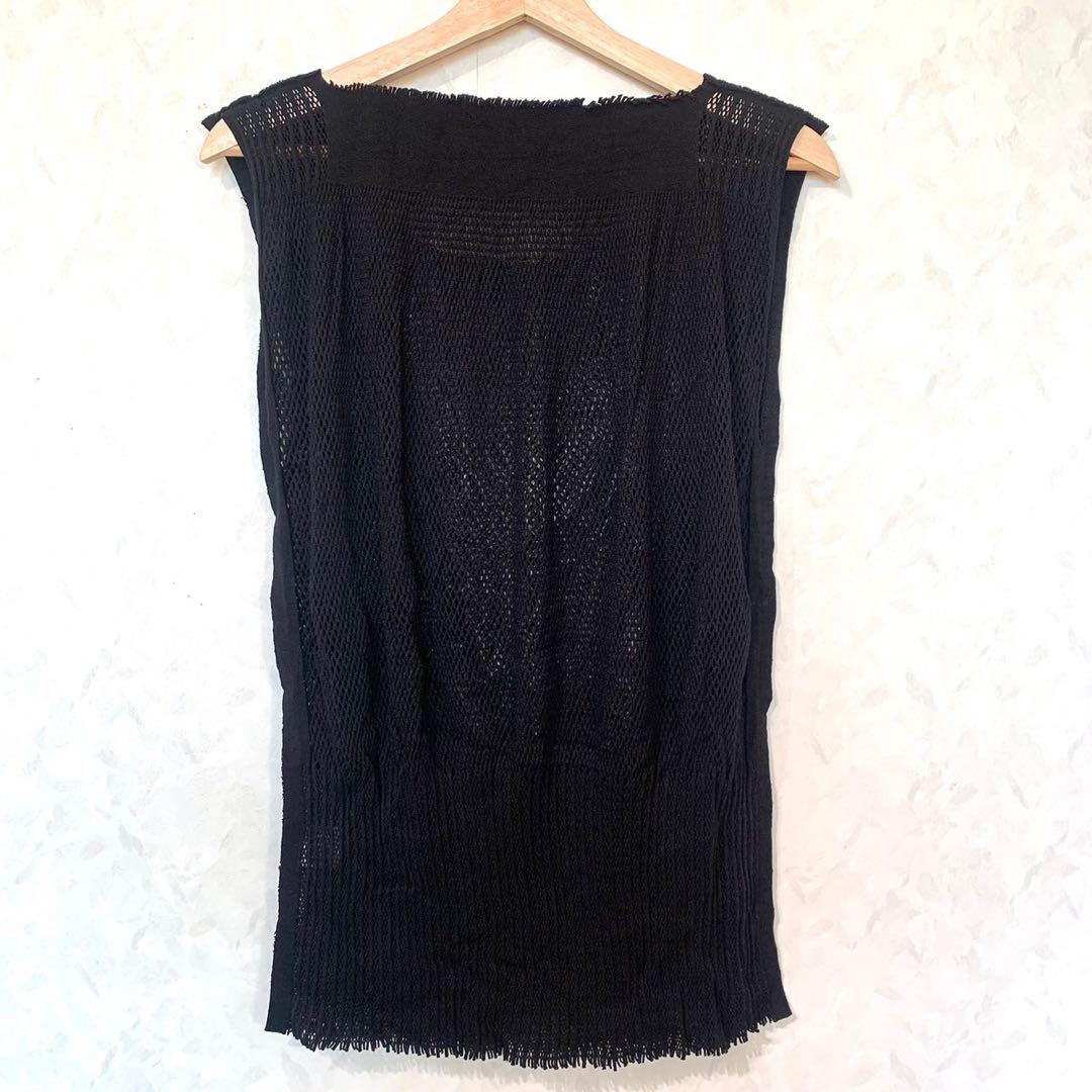 ISSEY MIYAKE イッセイミヤケ メッシュ ノースリーブニットトップス