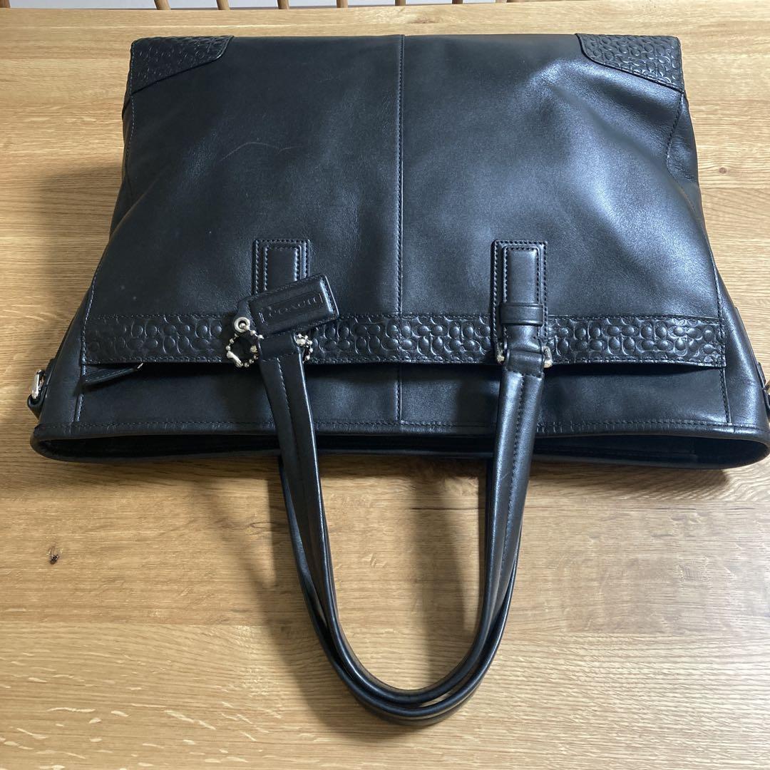 【美品】COACH ブラック レザー ビジネスバッグ