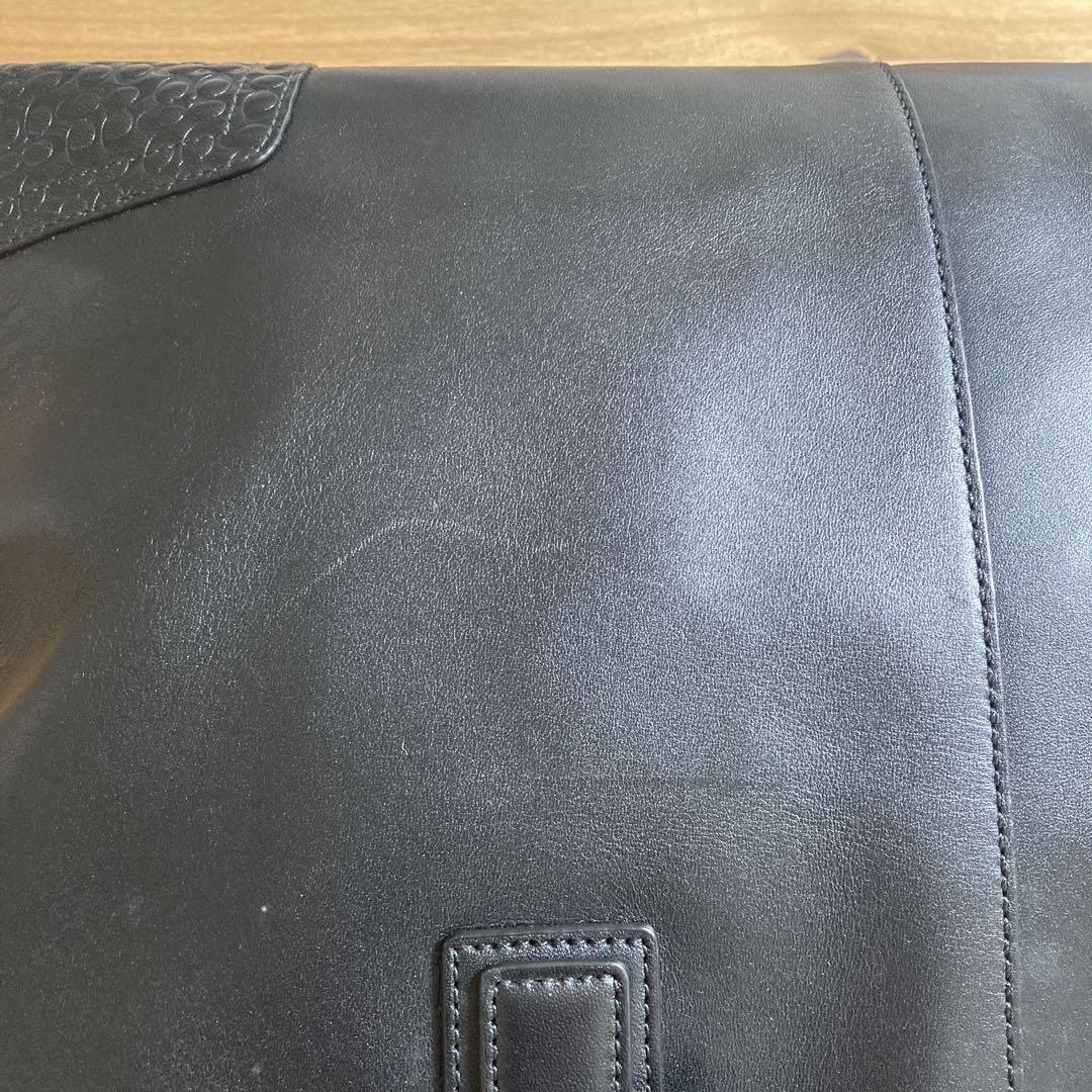 【美品】COACH ブラック レザー ビジネスバッグ