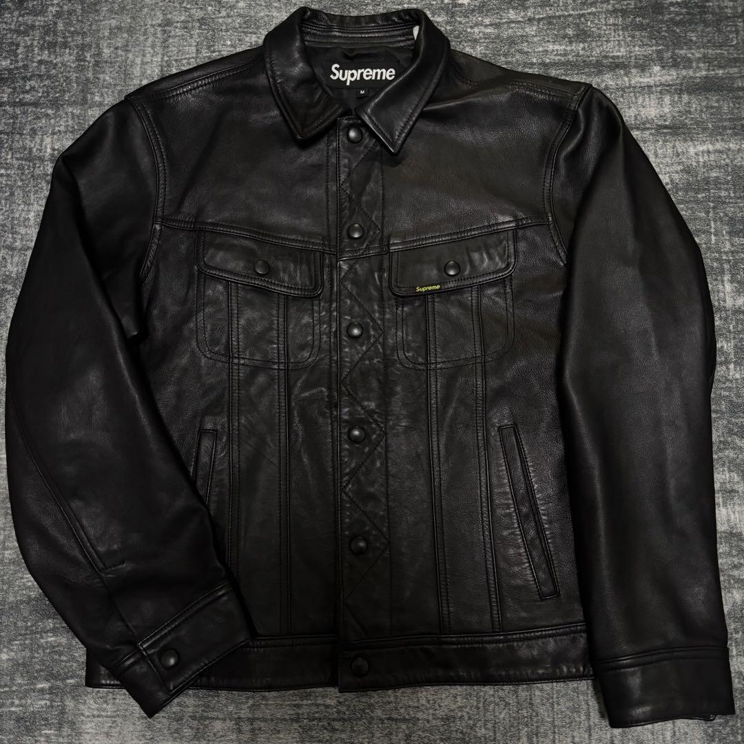 ジャケット・アウター supreme 18AW LEATHER TRUCKER JACKET