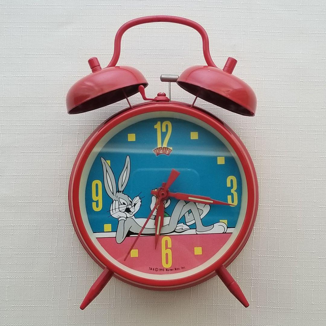 90s バックスバニー 目覚まし時計 手巻き 稼働品 ベル 大音量目立った傷や汚れなし