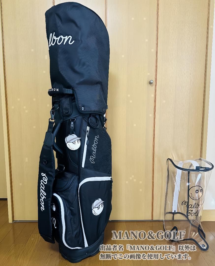 即日発送 マルボンゴルフ キャディバッグ Malbon Golf バック 黒HH