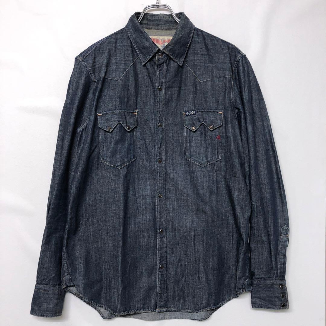 Replay Blue Jeans スナップボタン デニムシャツ Lサイズ