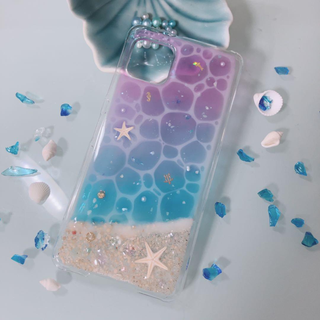 ゆき様オーダー　春色パステル他海辺のiPhoneSE/AQUOS sh-53a