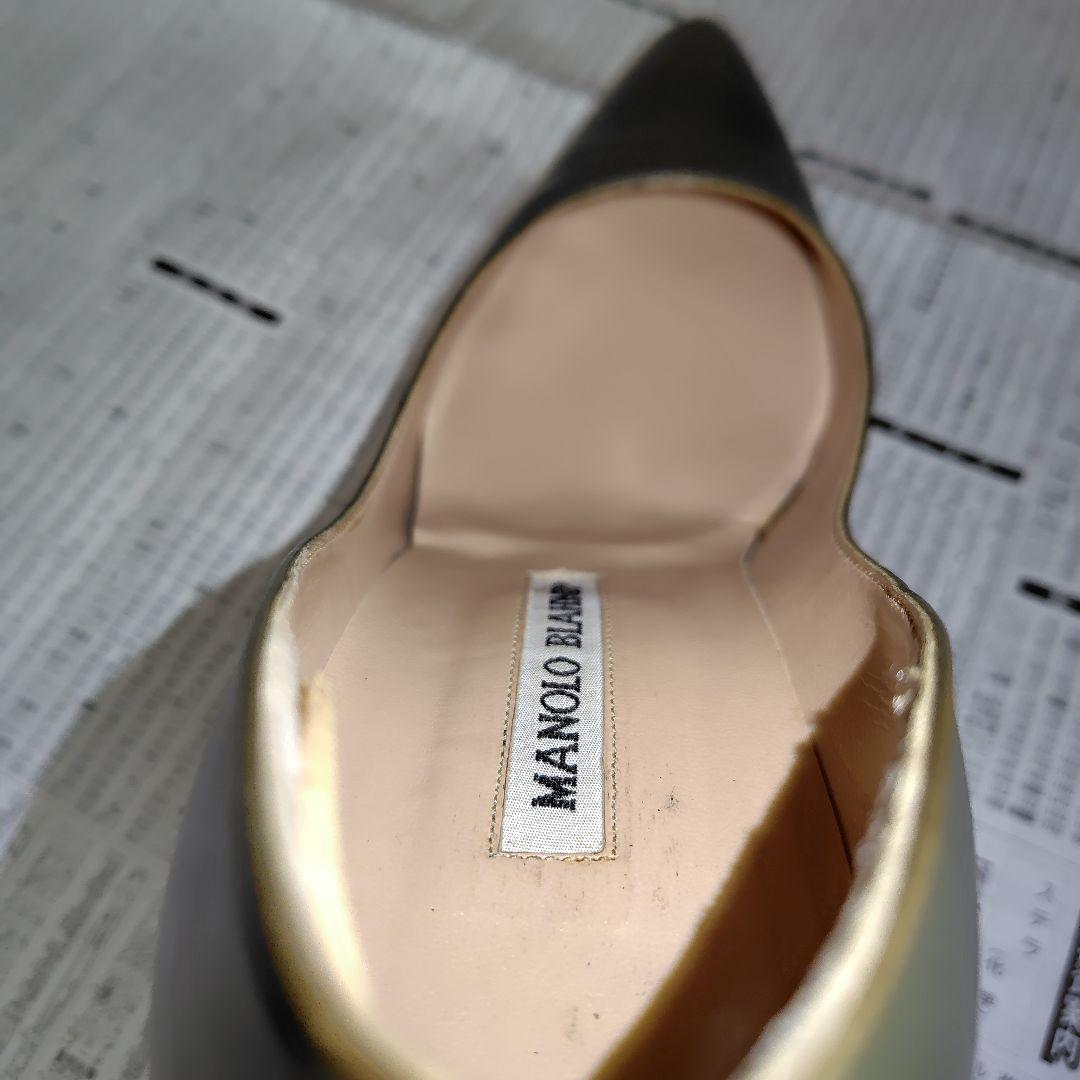 MANOLO BLAHNIK 23.5ハイヒール カーキグリーン