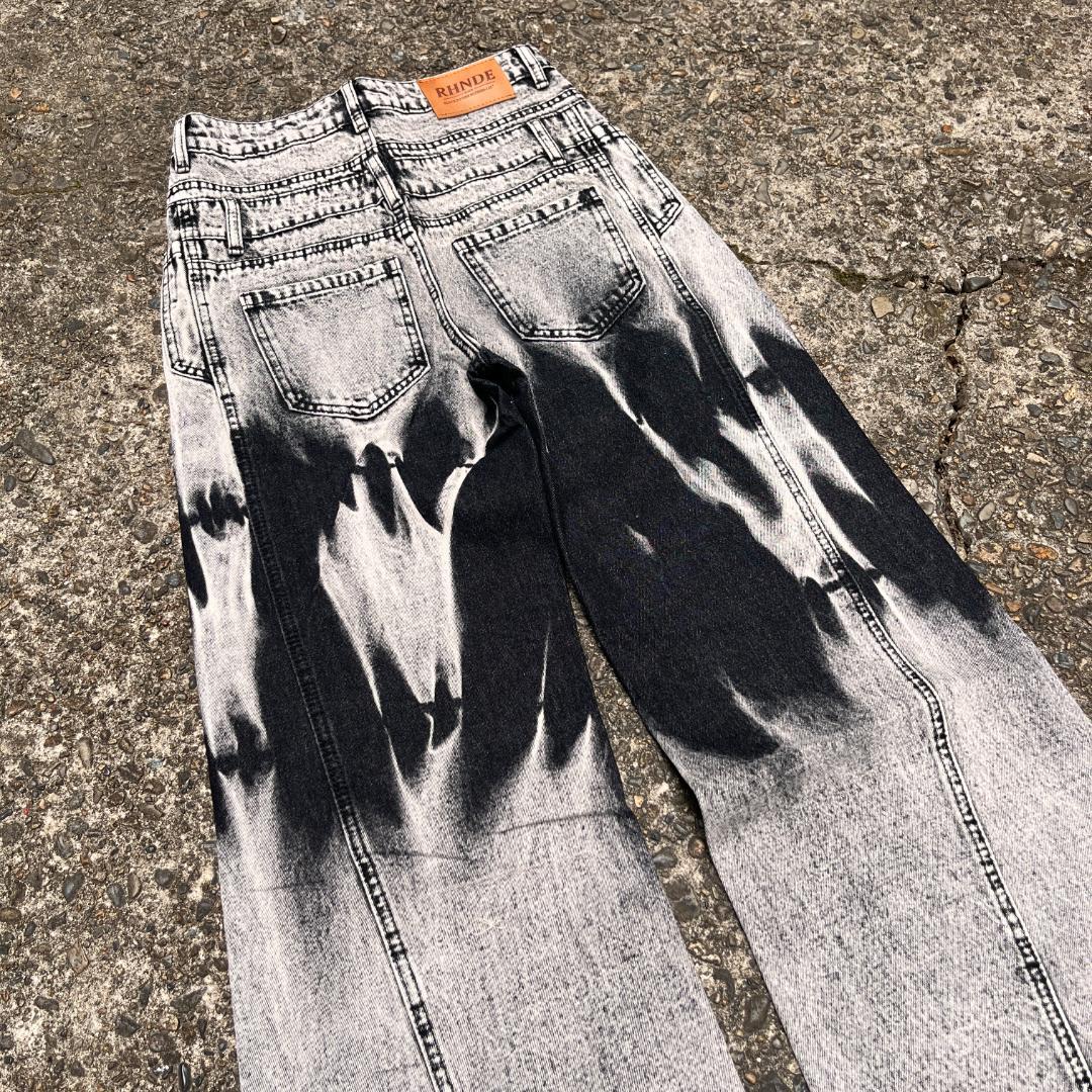 ブラックウォッシュデニムパンツ ブラック グレー ブラックウォッシュデニムパンツ ブラック グレー