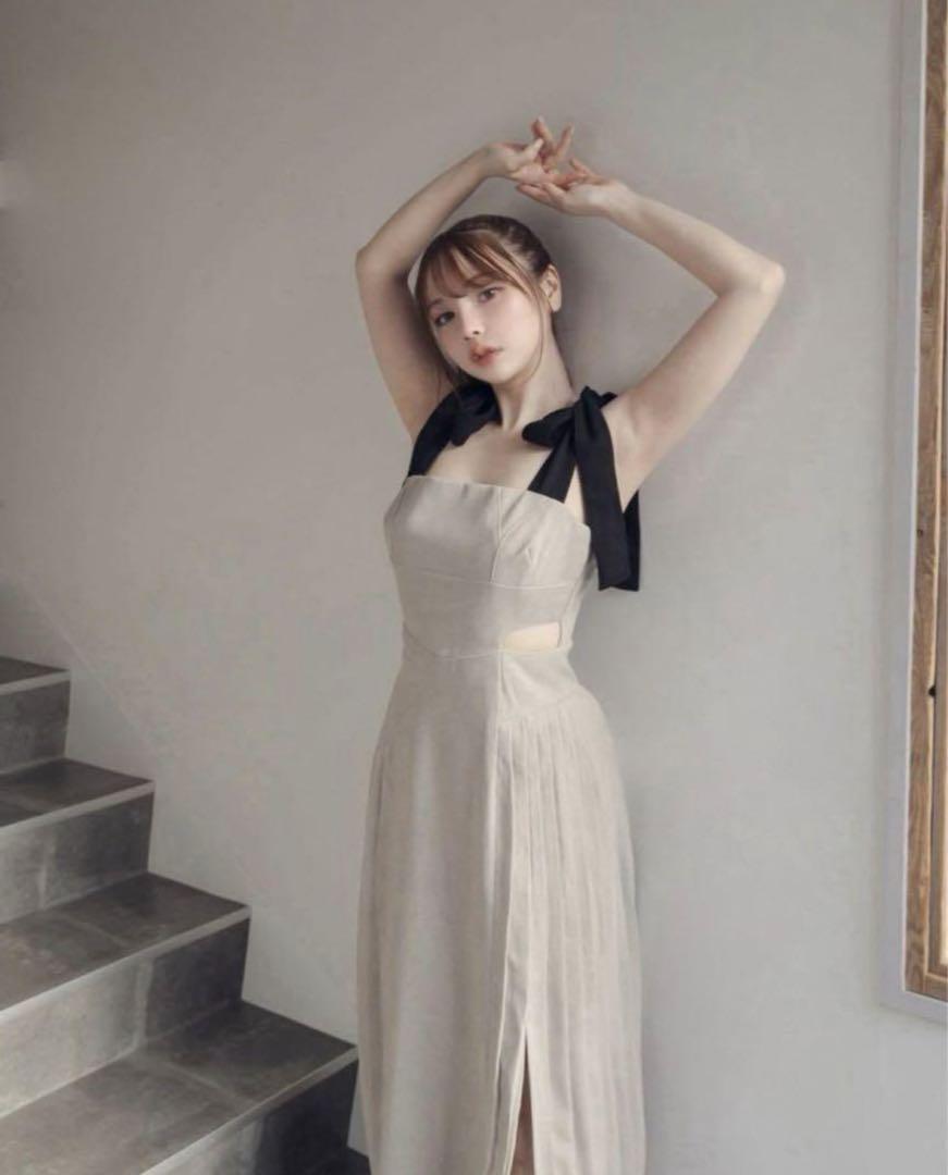 ANDMARY】Ann ribbon pleats dress