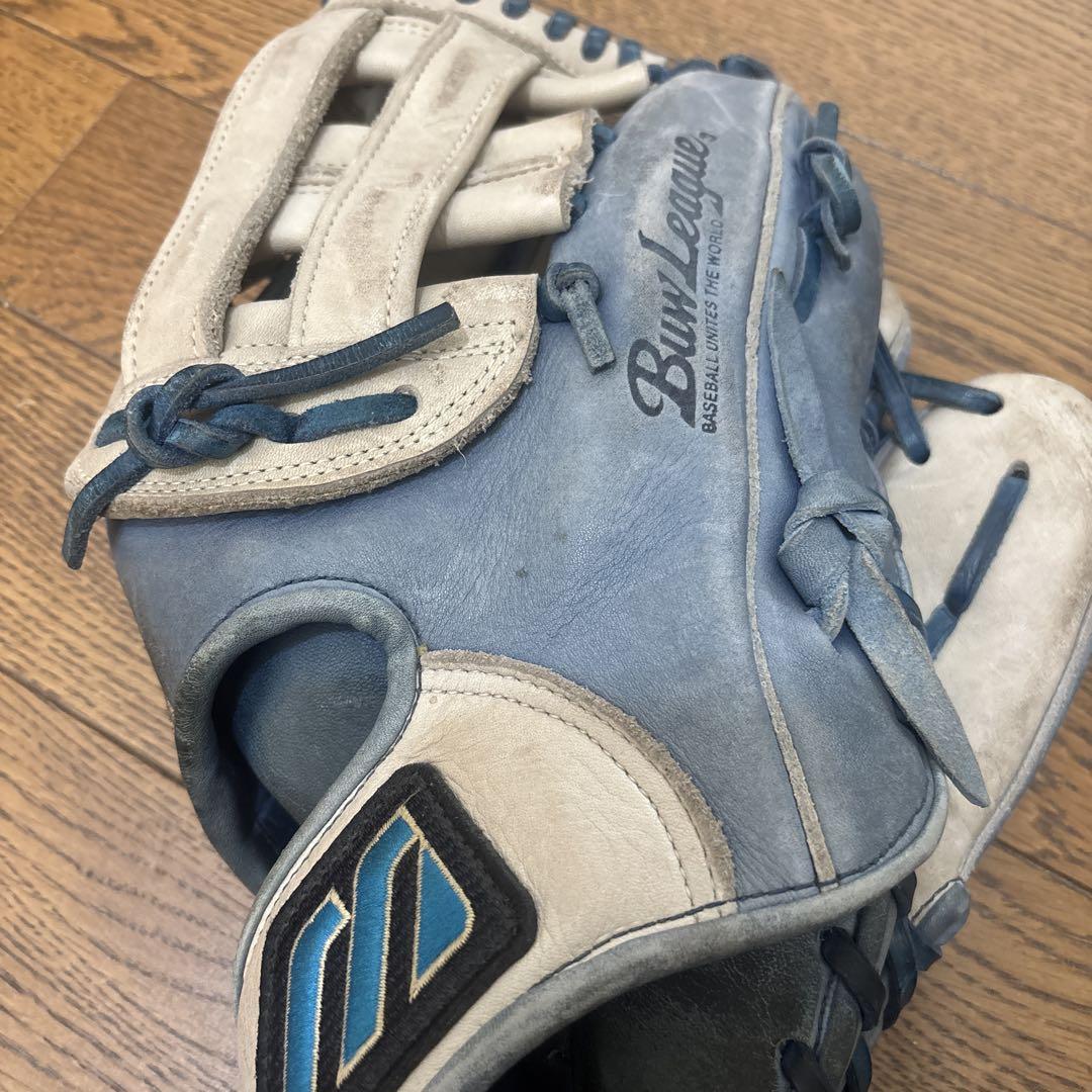 レザー製野球グローブ 青白