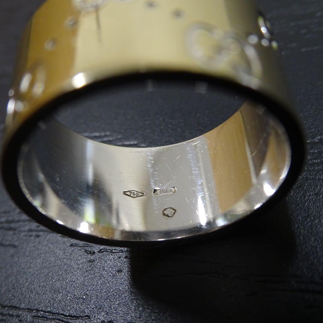 GUCCIグッチ750 (K18WG 18金)リング 9.0mm8.69g10号