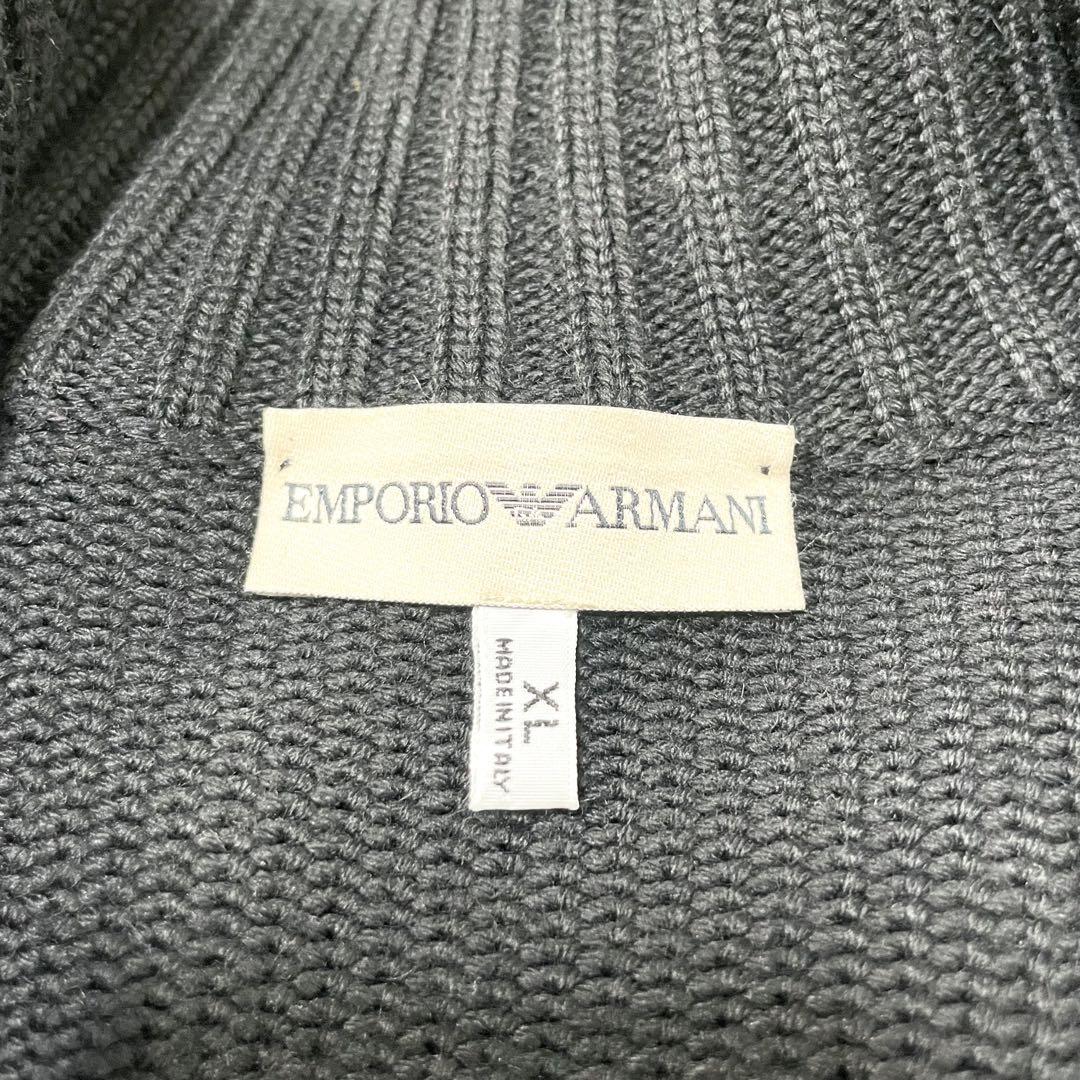 EMPORIO ARMANI レザー切り替え ダブルジップ XL ニット