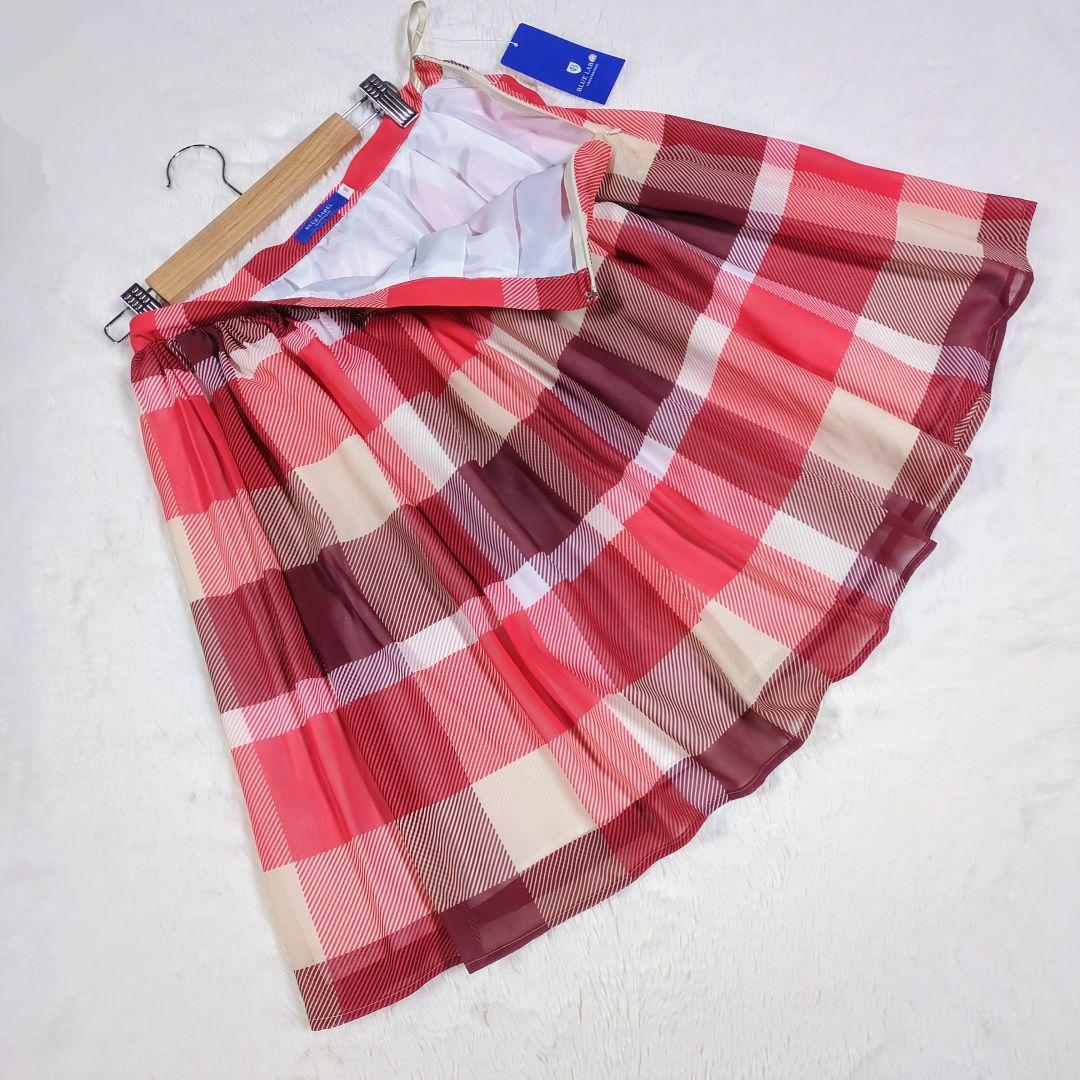 ブルーレーベルクレストブリッジ CRESTBRIDGE フレアスカート　38 赤 ブルーレーベルクレストブリッジ BLUE LABEL CRESTBRIDGE