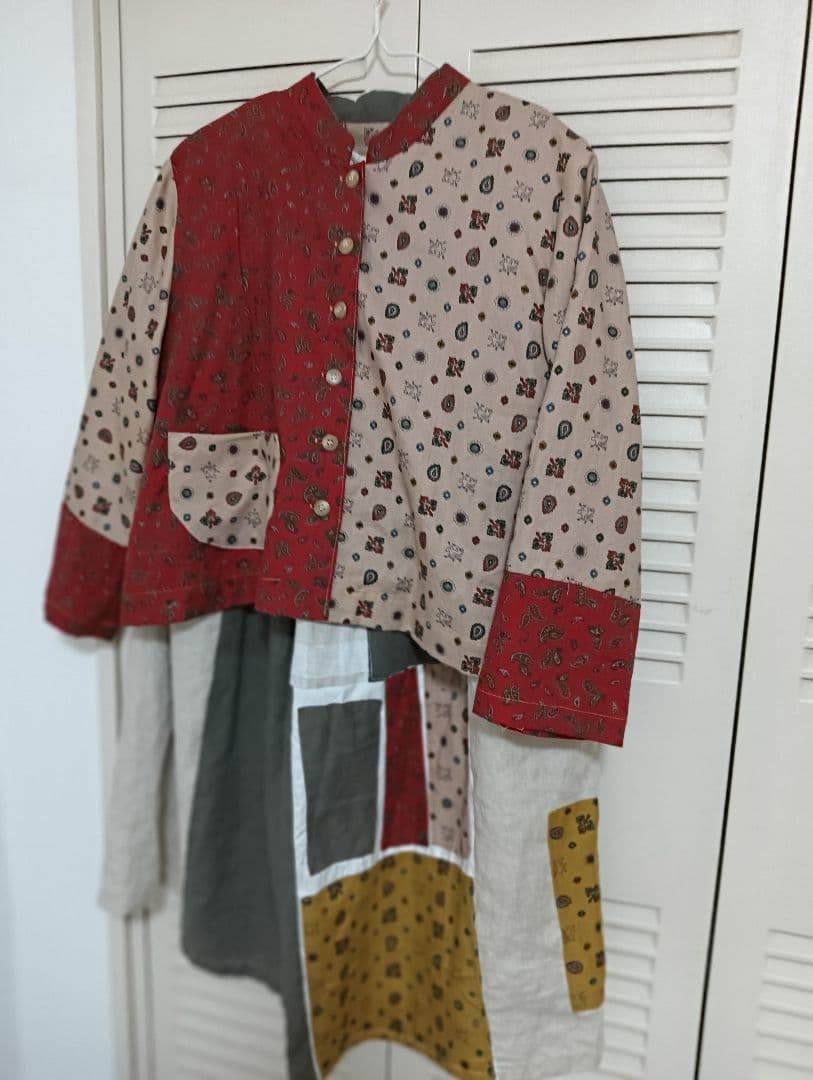 ハンドメイドパッチワーク上下セット