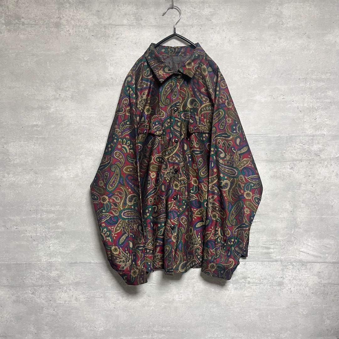 No.1036 VINTAGE ヴィンテージ 韓国古着 総柄シャツ ペイズリー