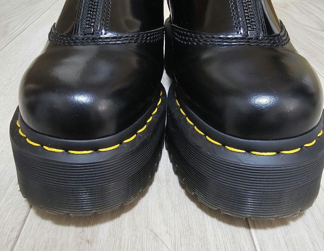 Dr. Martens ブラック厚底ローファー AURIAN QUAD zip