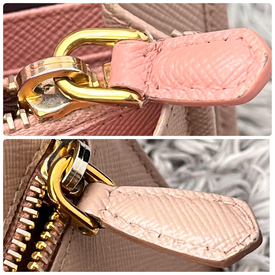 良品✨PRADA 長財布 サフィアーノ カードケース付 バイカラー