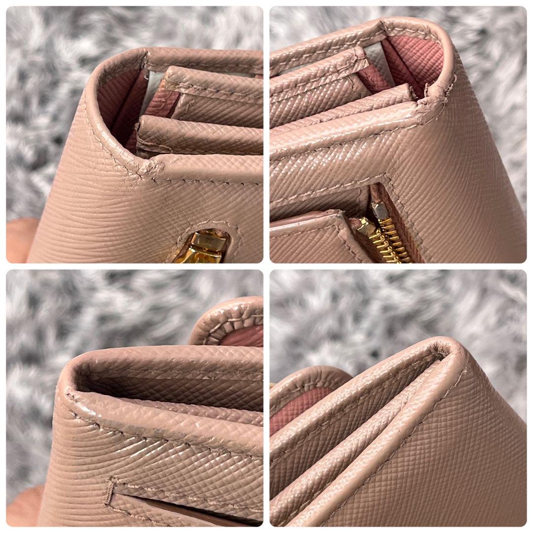 良品✨PRADA 長財布 サフィアーノ カードケース付 バイカラー