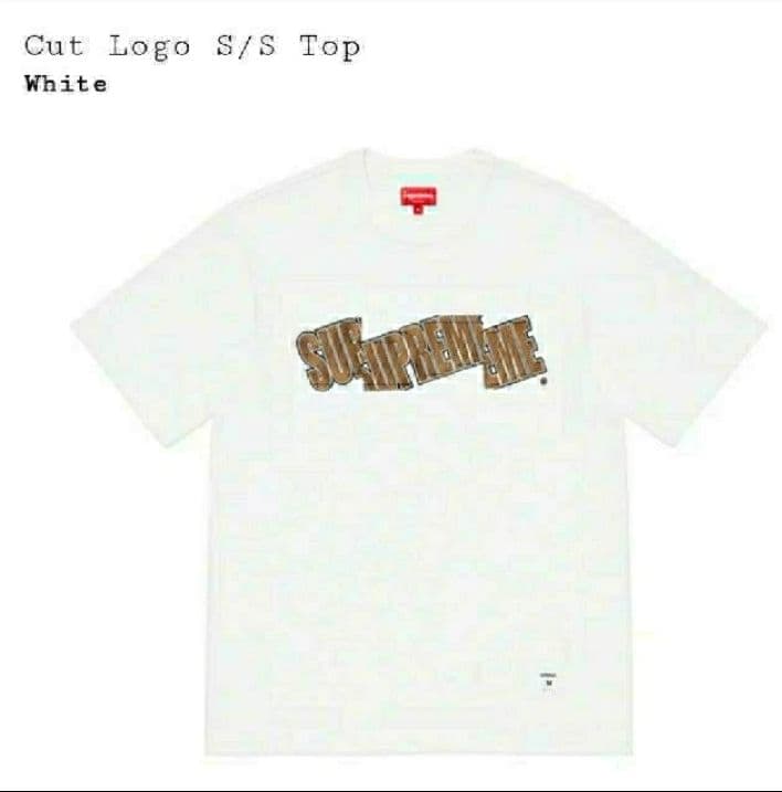 【L】2021SS supreme Cut Logo S/S Top White