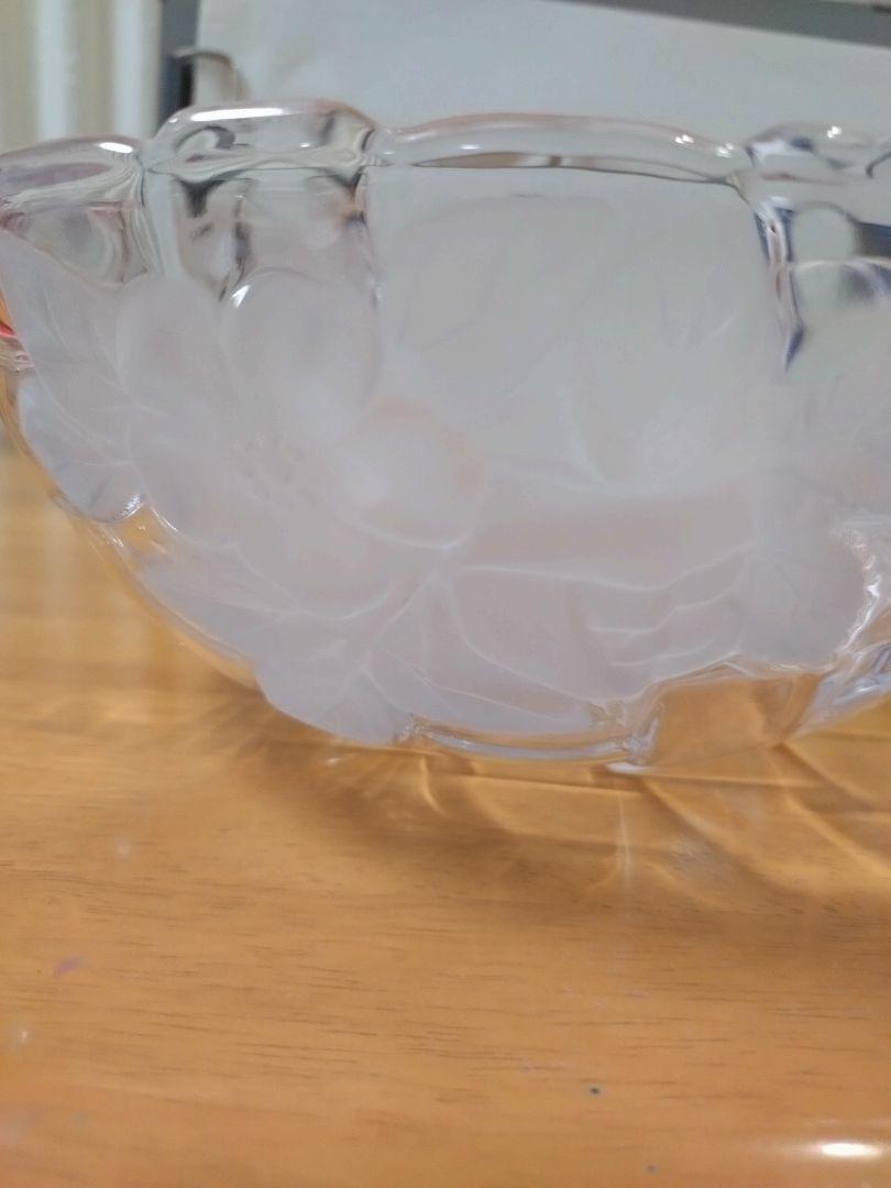 お皿　ガラス　花柄