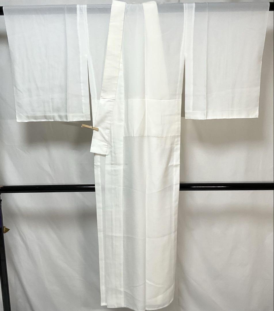 C670正絹　夏用　絽　長襦袢　半衿・衣紋抜き付　未使用しつけ付極美品　着物