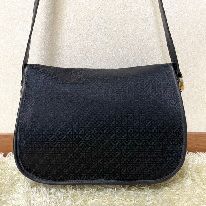 極美品 ロエベ キャンバス×レザー ショルダーバッグ リピート