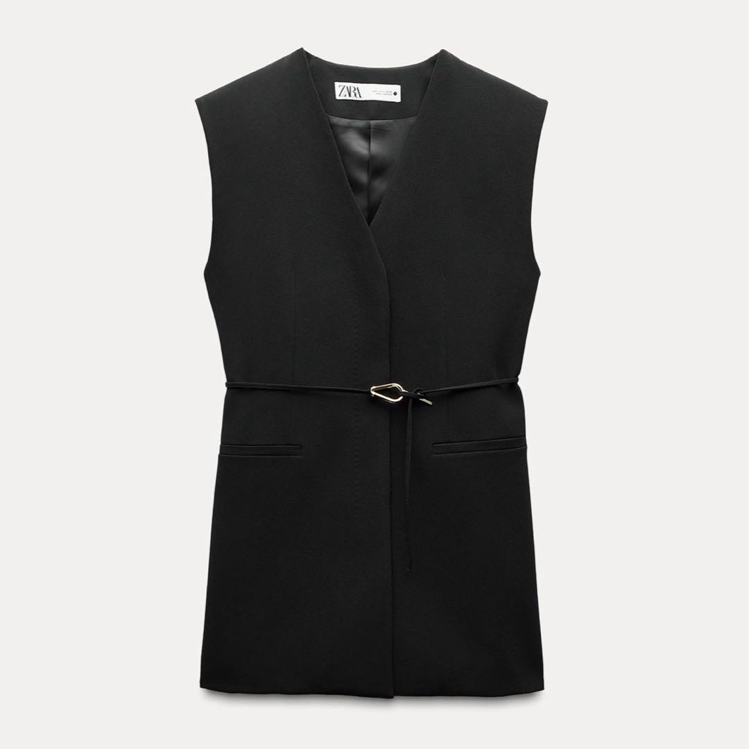【XS】 ZARA ザラ　ZW COLLECTION スリット入りベルトベスト