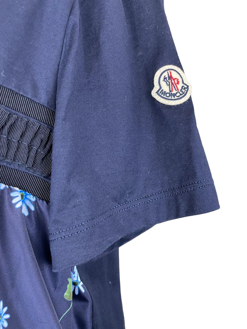 【美品】MONCLER  モンクレール　異素材半袖カットソー　花柄　ゆったり