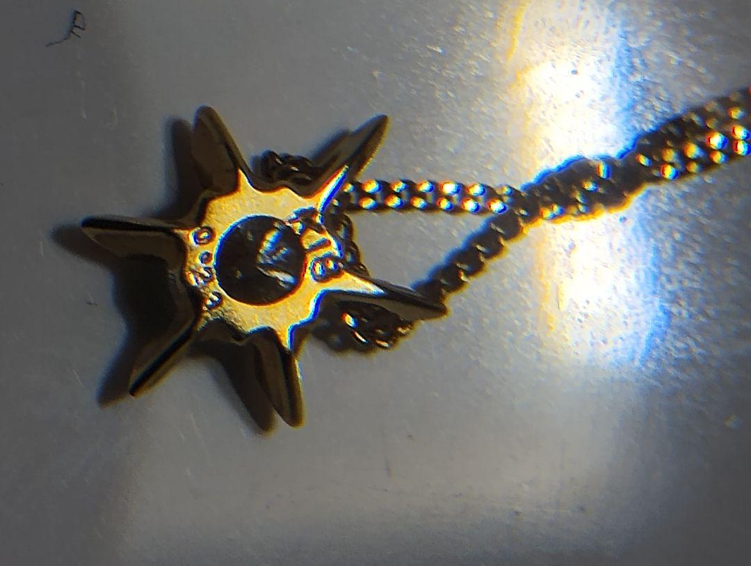 18Kゴールド 星モチーフ 0.23ct一粒ダイヤネックレス