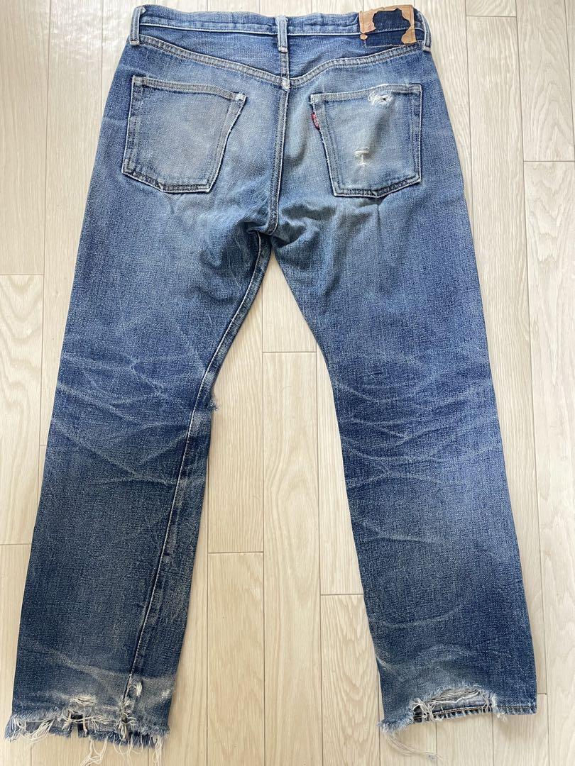 ダメージ加工ストレートレッグデニム