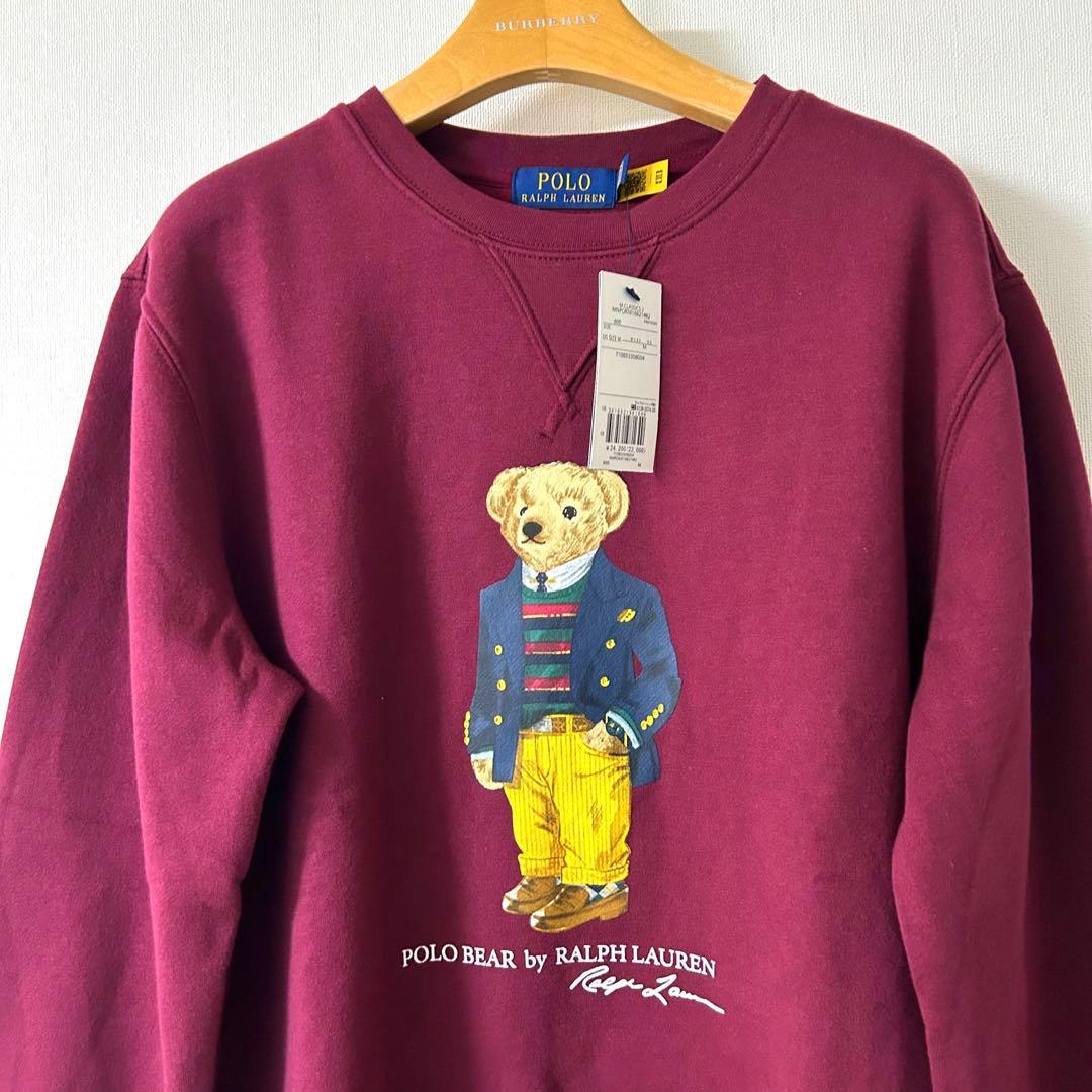 新品　ラルフローレン　ポロベア スウェット　ワインレッド　テーラード　日本L