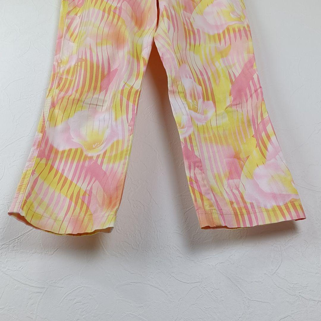a1490】ESCADA エスカーダ 美品 フラワー プリント パンツ 36