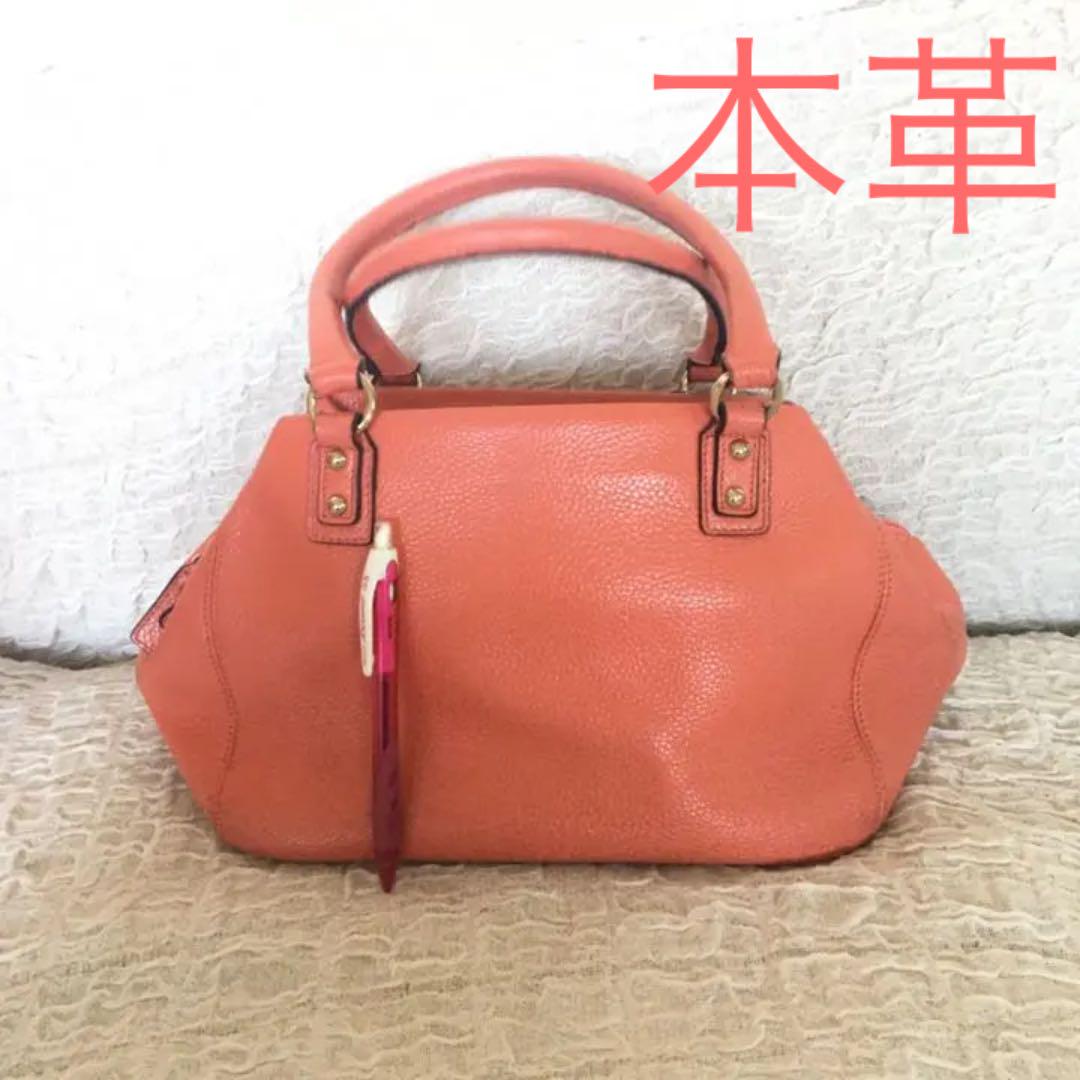 ちびまま様専用 本革 ハンドバッグ ピンク