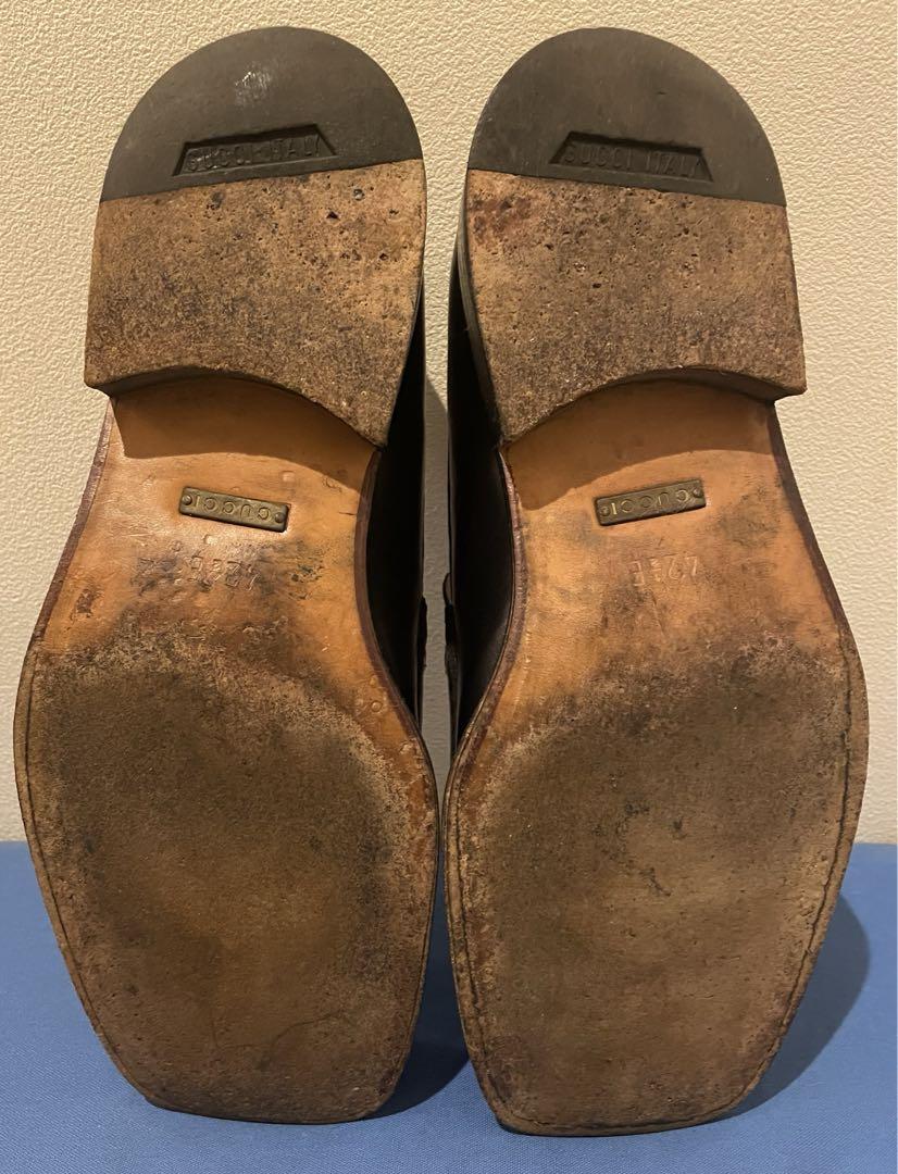 GUCCI スクエアホースビットローファー 黒 42 1/2E　27㎝相当