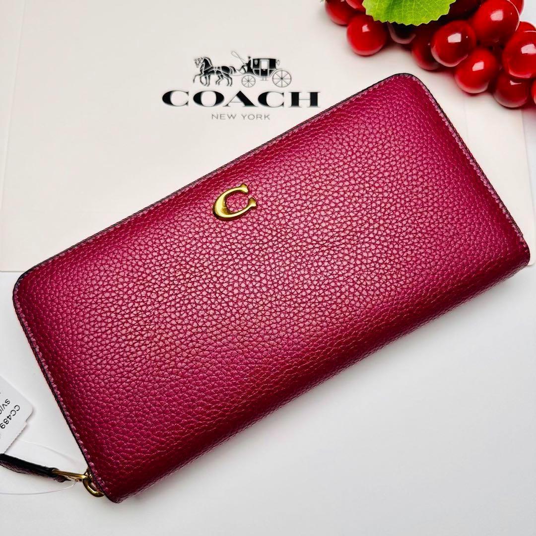 COACHレデイーズ長財布　コーチ長財布　　C字ロゴ　ディープベリー財布 6,290円