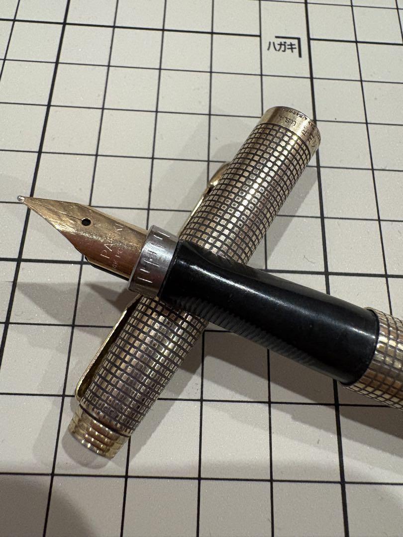 激安ブランド 70年代 パーカー万年筆 スターリングヴェルメイユ PARKER F 14K 筆記具