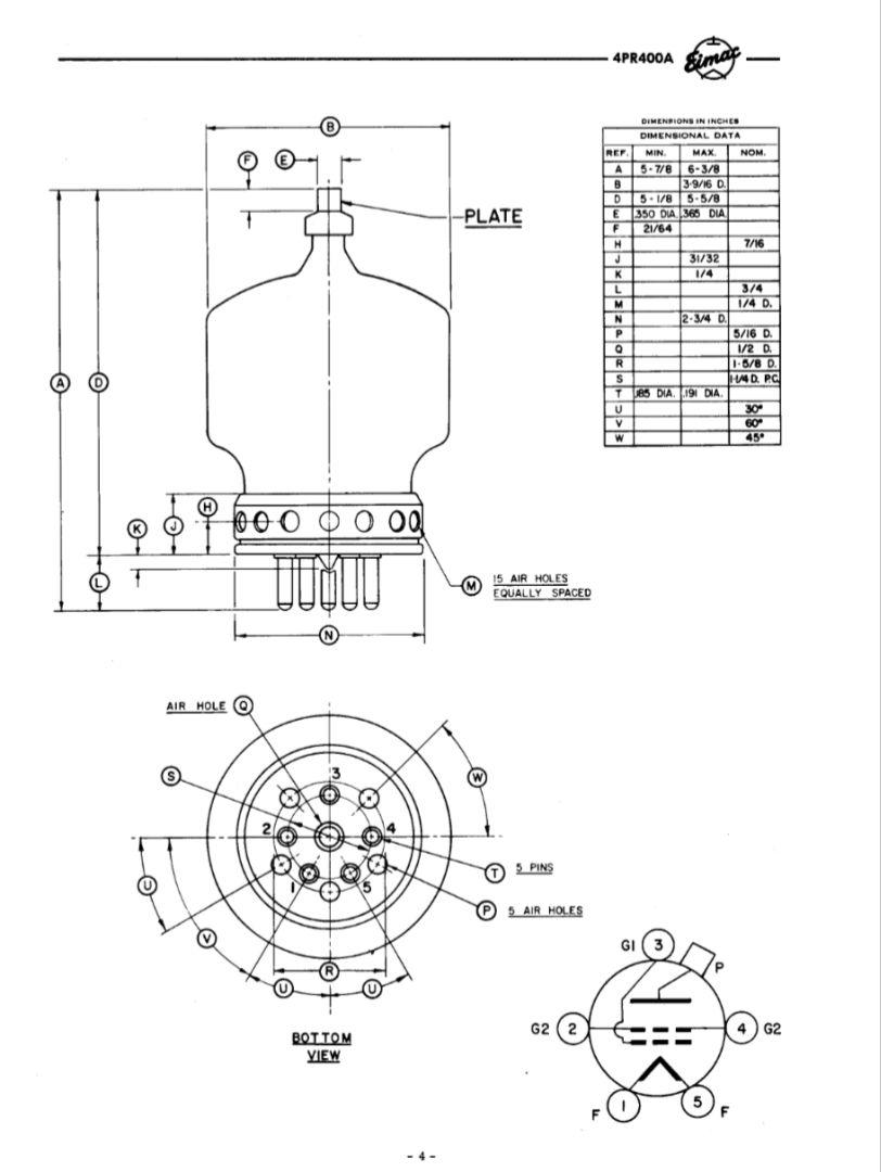 Eimac　4PR400A　米国製　真空管 Eimac 4PR400A 米国製 真空管